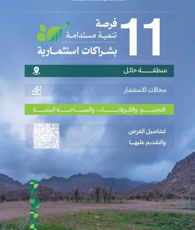 تنمية الغطاء النباتي تطرح 11 فرصة استثمارية في متنزهات حائل الوطنية